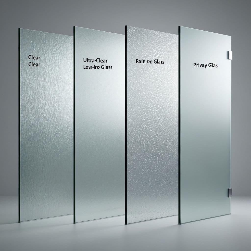 Comparison of different glass types for shower doors
