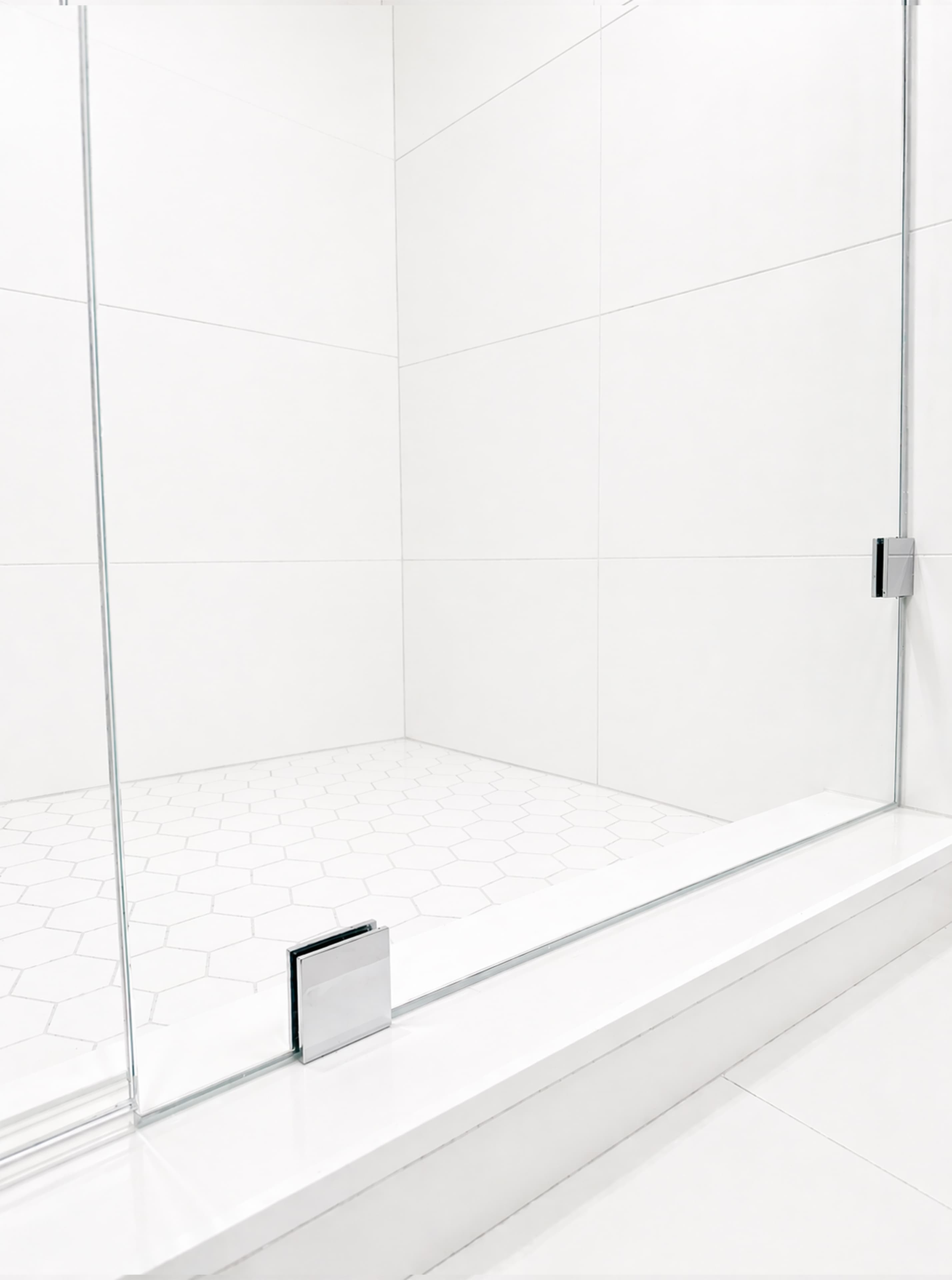 U-Clamps frameless shower glass mounting style