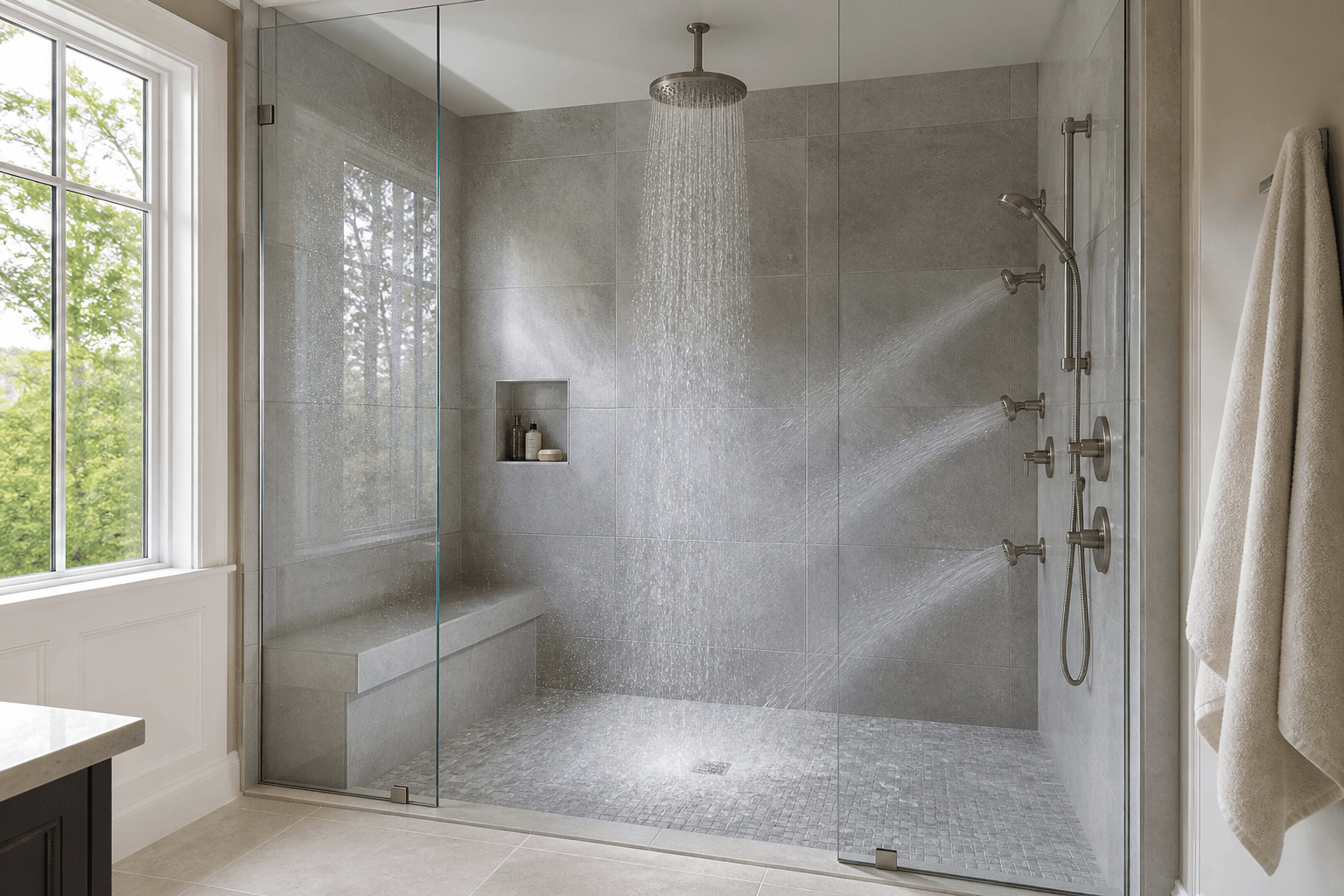 How Rain Heads and Body Sprays Shape Shower Glass