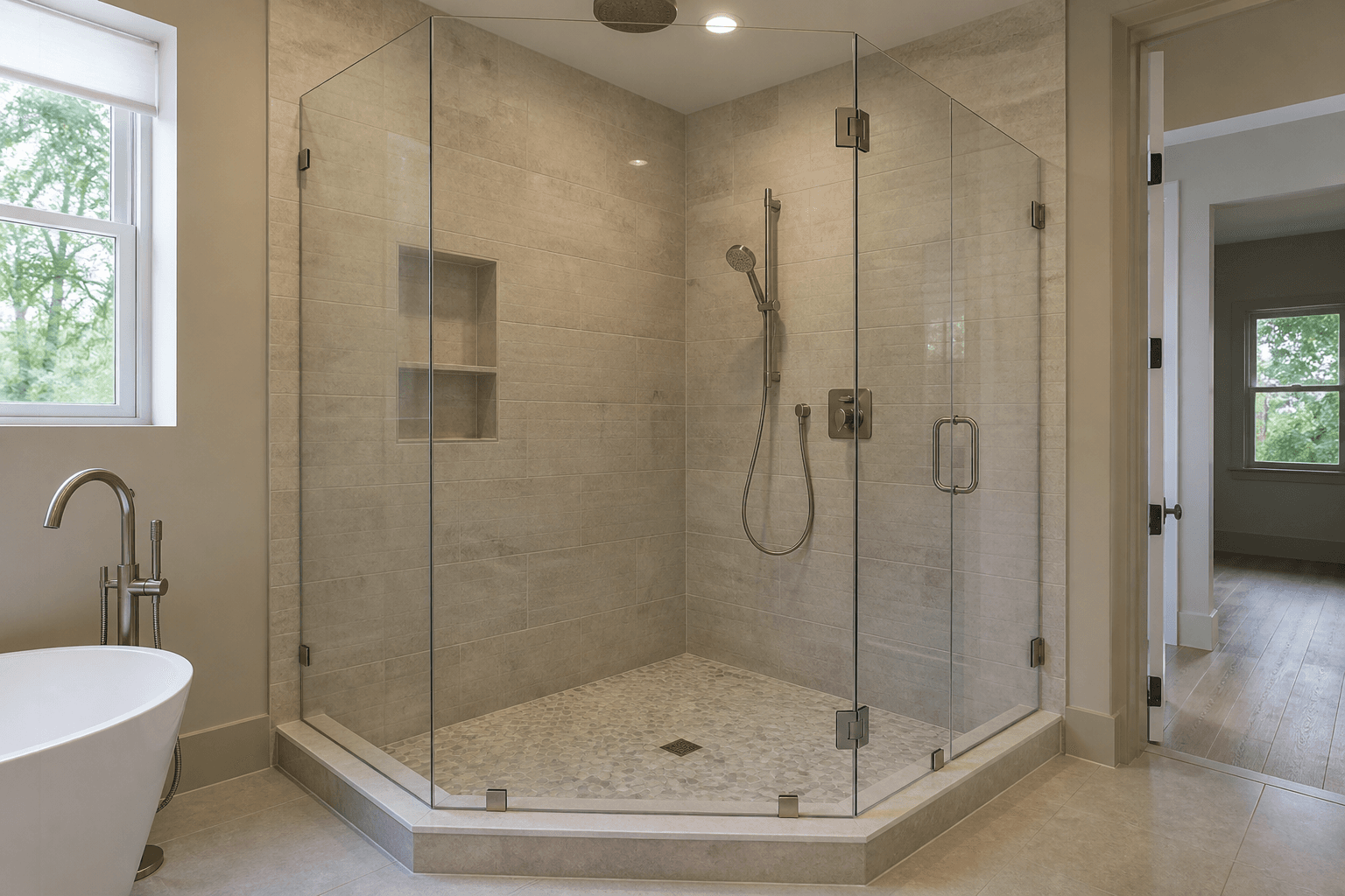 Can Custom Shower Glass Fit an Odd-Angle Threshold?