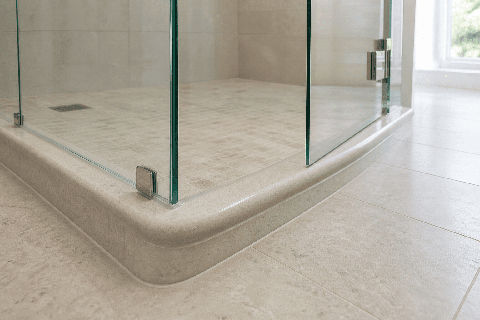 Can Frameless Glass Work on a Rounded Shower Curb?