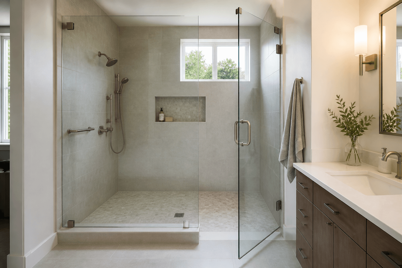Balancing Fixed Panels and Doors in Hinged Showers