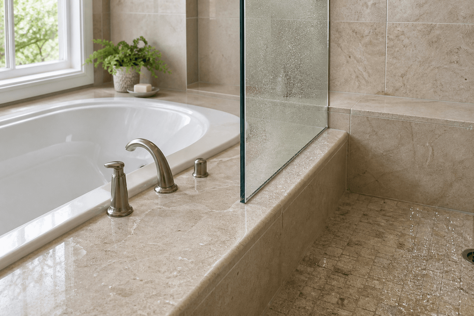 How Shower Glass Should Meet a Tub Deck or Ledge